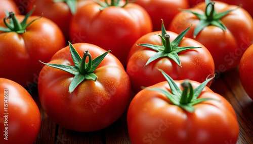 Close Up of Fresh Red Tomatoes photo