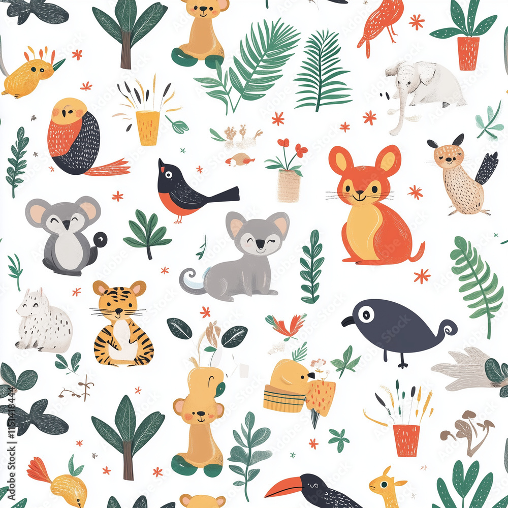 seamless pattern with animals seamless pattern with animals