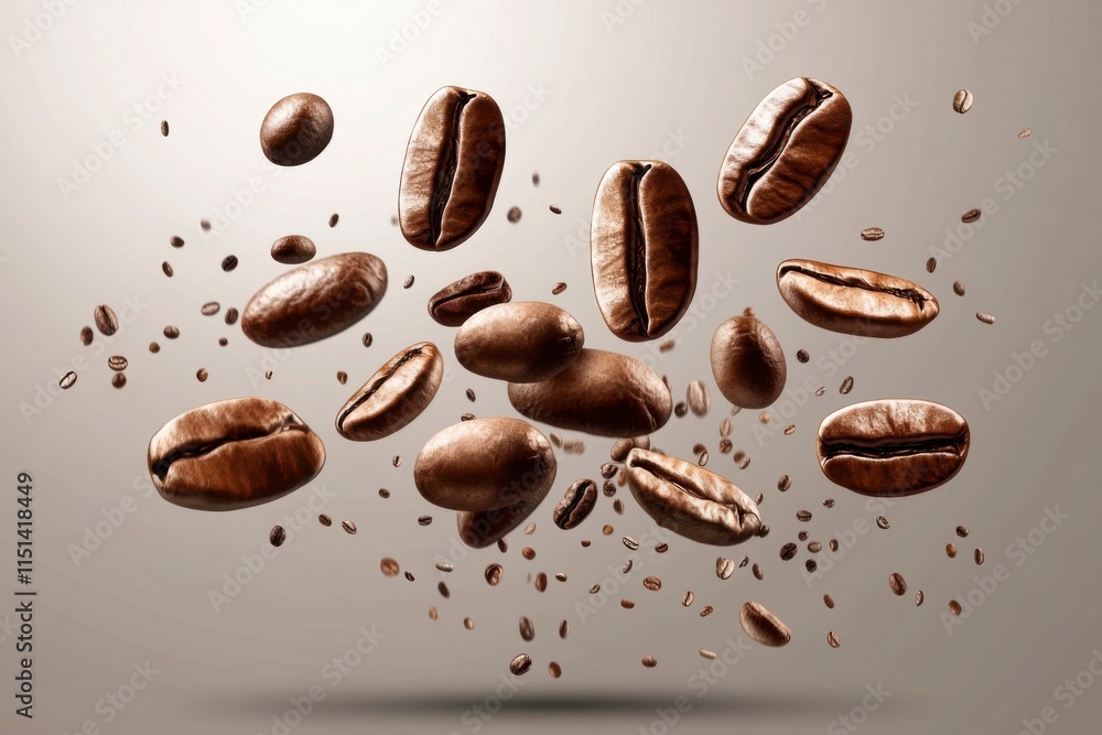 Fototapeta premium coffee beans, on white background