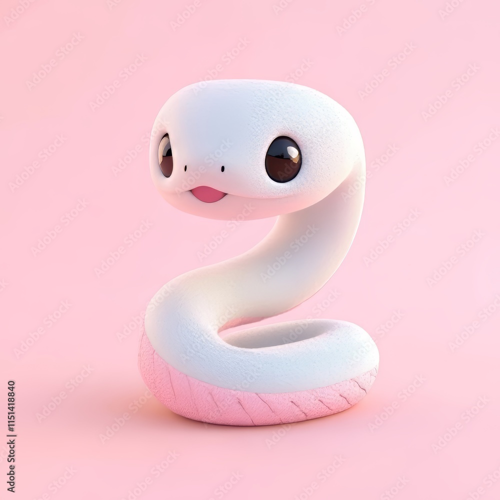 Fototapeta premium Cute Cartoon Snake Character Design