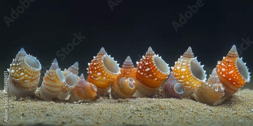 Cypraeidae, commonly known as cowries, represent a taxonomic family of marine gastropod mollusks. These cowries are found in various sizes and belong to the superfamily Cypraeoidea, along with their photo