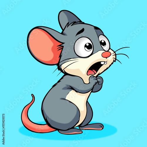 A scared mouse