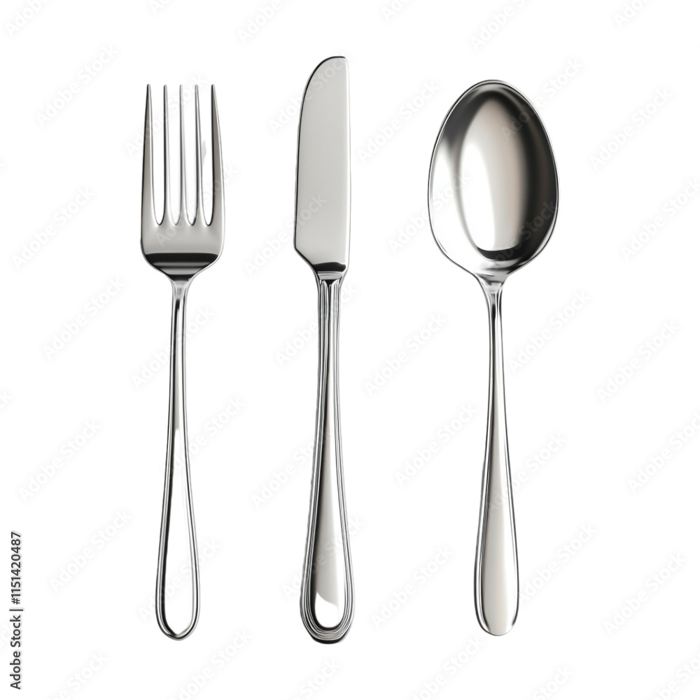 Spoon and Fork Set on Transparent Background - Ai Generated Spoon and Fork Set on Transparent Background - Ai Generated
