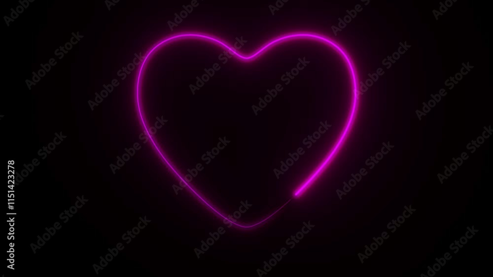 neon heart on dark background. 3D illustration neon heart on dark background. 3D illustration