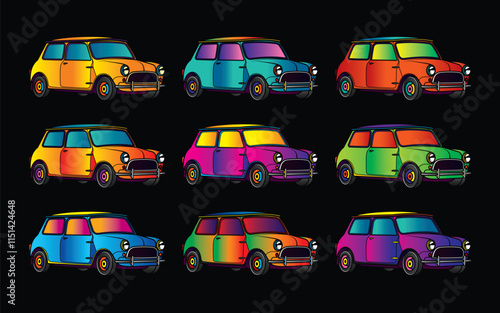 Racing retro car. Original vector illustration in vintage style.