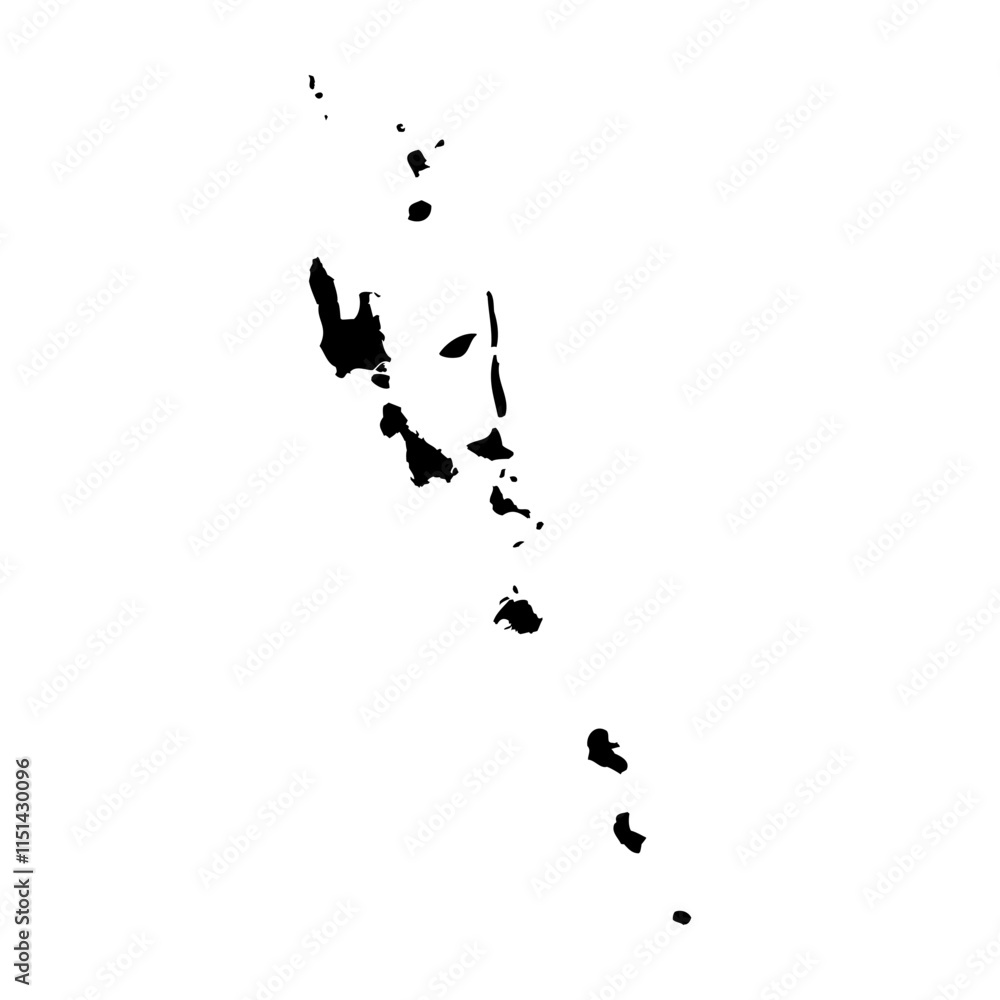 Obraz premium Vanuatu high detailed vector representation of country silhouette in solid black on white background. For educational, decorative, or informational use showcasing the national outline.