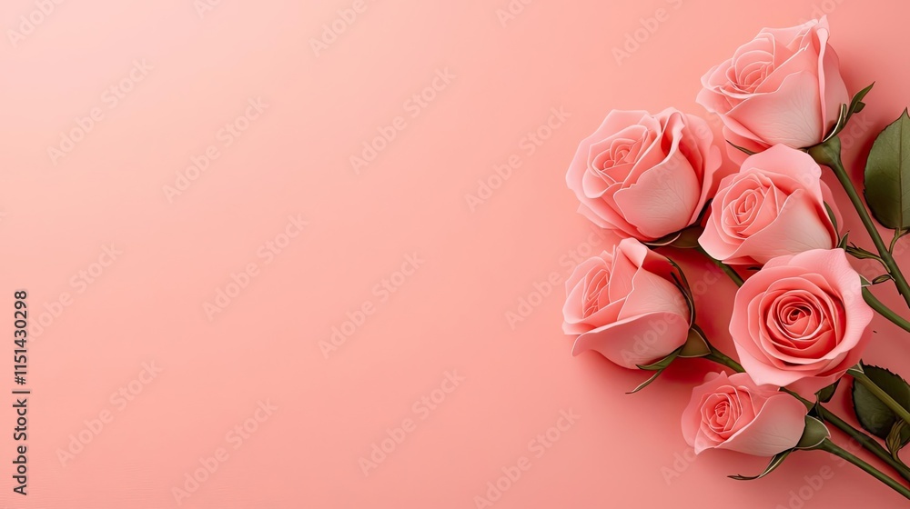 Pastel rose concept. A beautiful arrangement of pink roses on a soft pastel background. Pastel rose concept. A beautiful arrangement of pink roses on a soft pastel background.