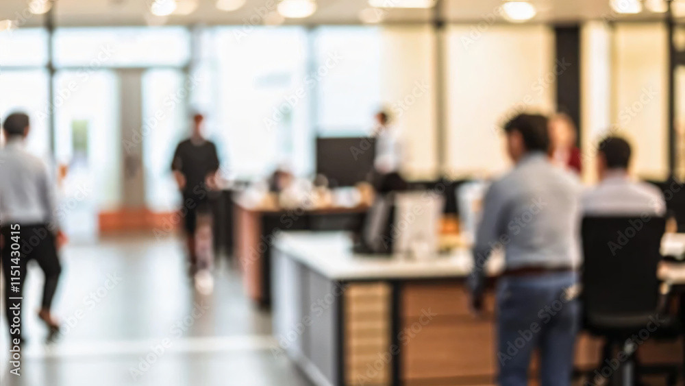 Business office with blurred people casual wear, with blurred bokeh background Business office with blurred people casual wear, with blurred bokeh background