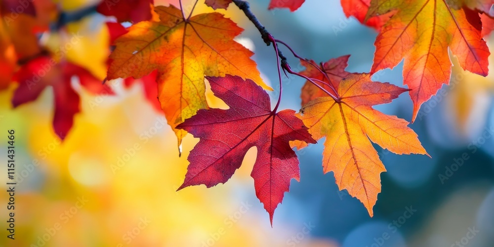 Autumn leaves transition in color as winter approaches. The autumn leaves show vibrant hues before the leaves of trees discolor and eventually fall to the ground during this seasonal change. Autumn leaves transition in color as winter approaches. The autumn leaves show vibrant hues before the leaves of trees discolor and eventually fall to the ground during this seasonal change.