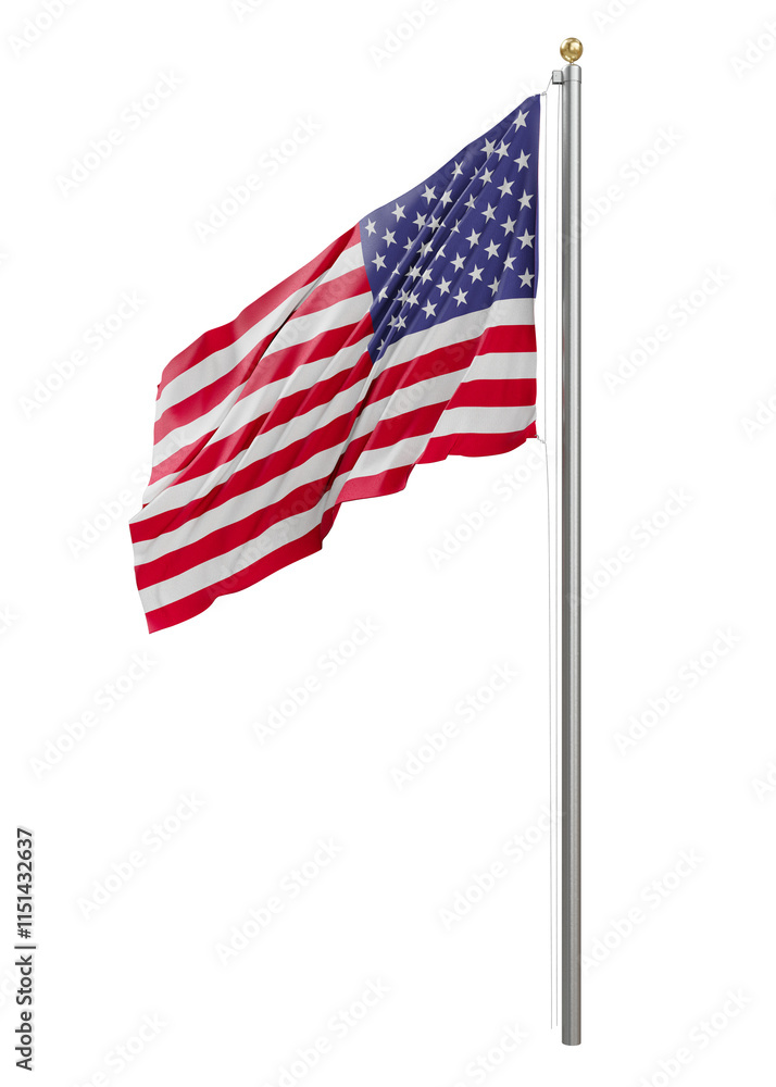 Obraz premium Png flag of USA collage element, transparent background