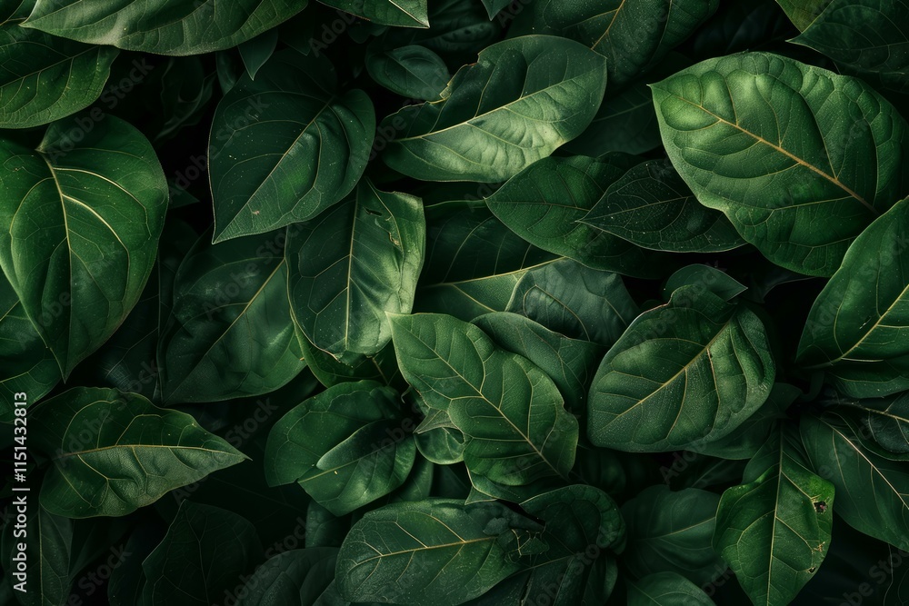 Close up of vibrant green leaves forming a textured, natural background, ideal for nature themed projects Close up of vibrant green leaves forming a textured, natural background, ideal for nature themed projects