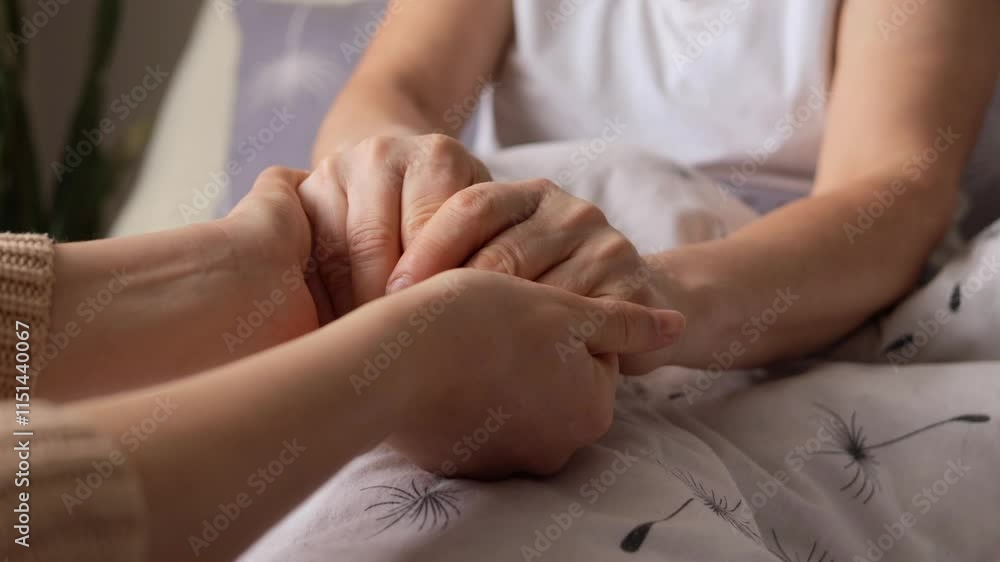 Two hands join in a comforting gesture, demonstrating compassion and connection in a serene setting. The moment emphasizes empathy and support during a vulnerable time Two hands join in a comforting gesture, demonstrating compassion and connection in a serene setting. The moment emphasizes empathy and support during a vulnerable time
