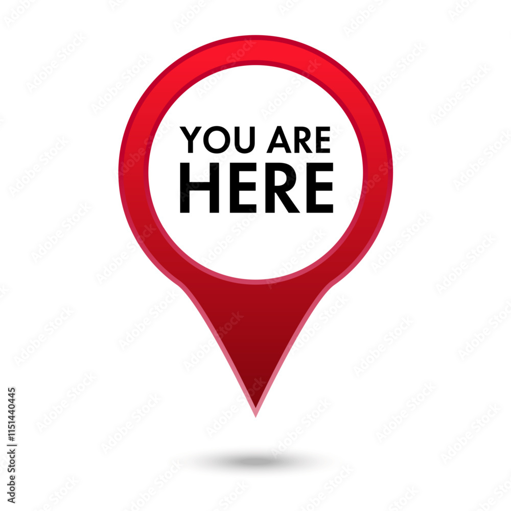 You are here map pointer icon red color. GPS location symbol vector You are here map pointer icon red color. GPS location symbol vector