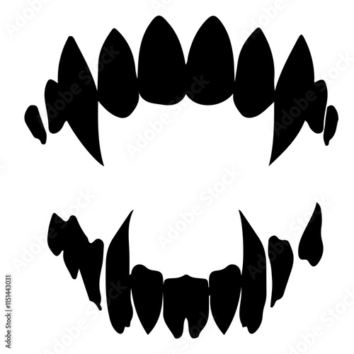 Black and white vampire dracula teeth