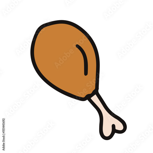 vector illustration of chicken leg drawing, chicken drumstick, carnivora meal, suited for showing menu, list display, eat