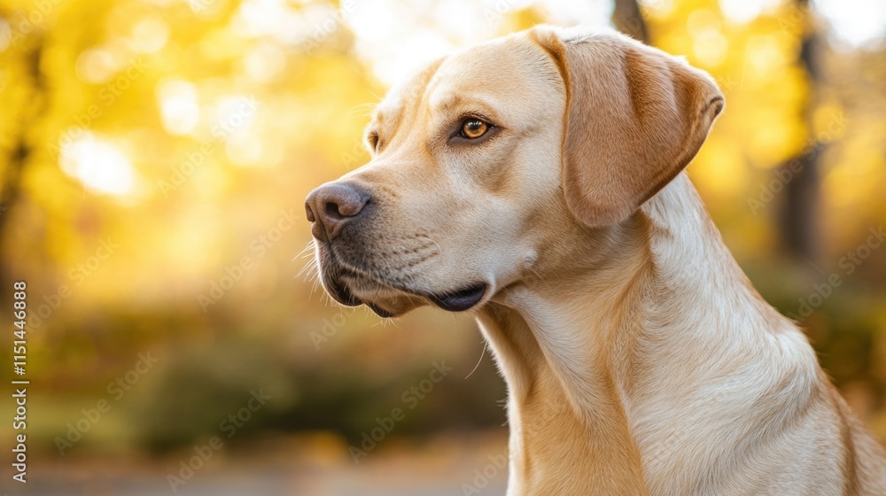 A dog in the park on an autumn day. A dog in the park on an autumn day.