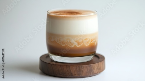 Delectable Layered Coffee Drink, Perfect for a Cozy Morning photo