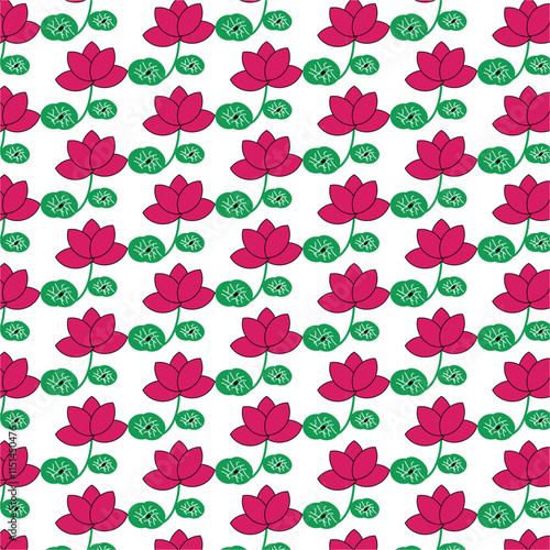 Wallpaper Mural seamless pattern with flowers Torontodigital.ca