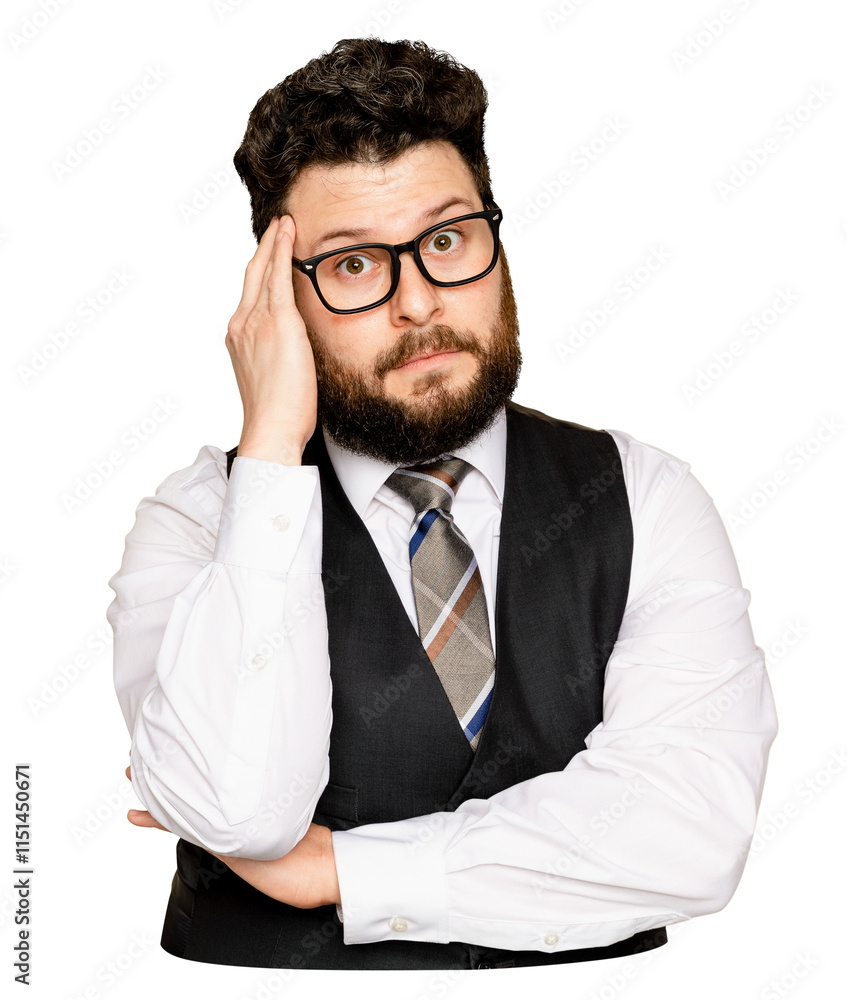 Confused professor png sticker, transparent background Confused professor png sticker, transparent background