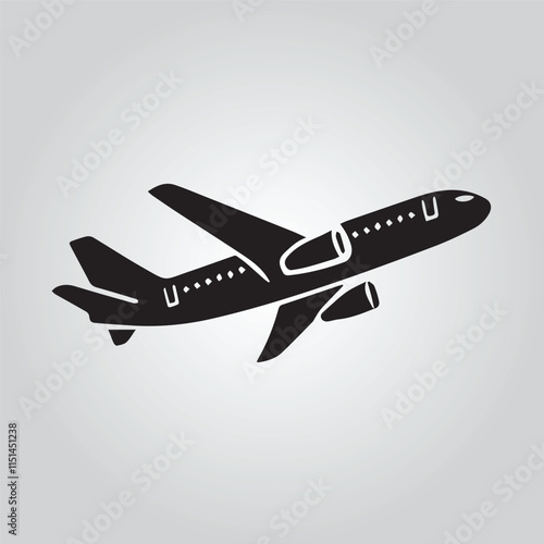 airplane icon black and white 