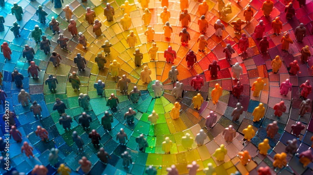 Obraz premium Color Wheel Shade Resenting Unity and A Diverse Group