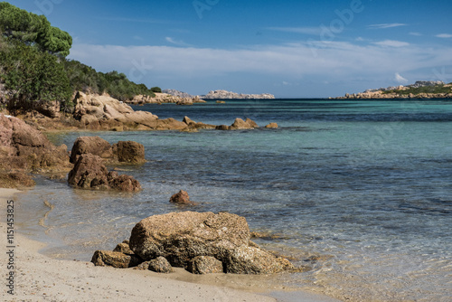 Mediterranean seascape of Gallura coast in northern Sardinia island, Italy