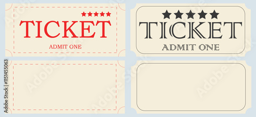 Retro Ticket Collection Vector Design