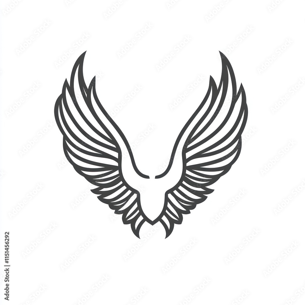 Obraz premium Elegant pair of stylized wings in a V-shape.