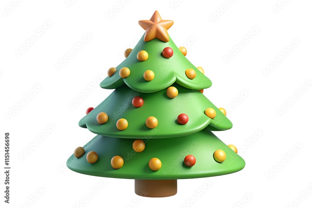 3D vector illustration of various Christmas-themed elements including Christmas trees 3D vector illustration of various Christmas-themed elements including Christmas trees