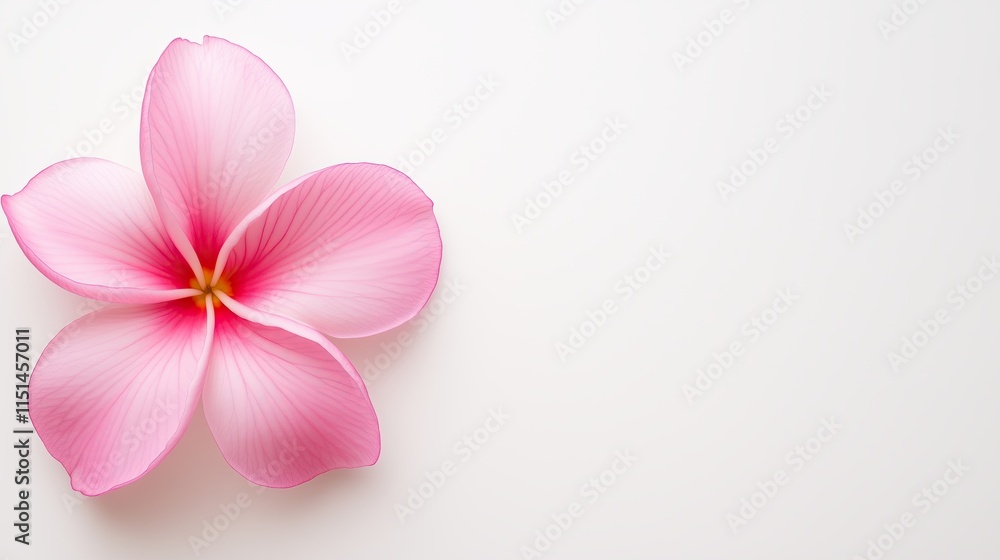 Obraz premium Pink flower minimal background with plumeria design, elegant pink flower minimal background for greeting cards, soft pink flower minimal background aesthetic