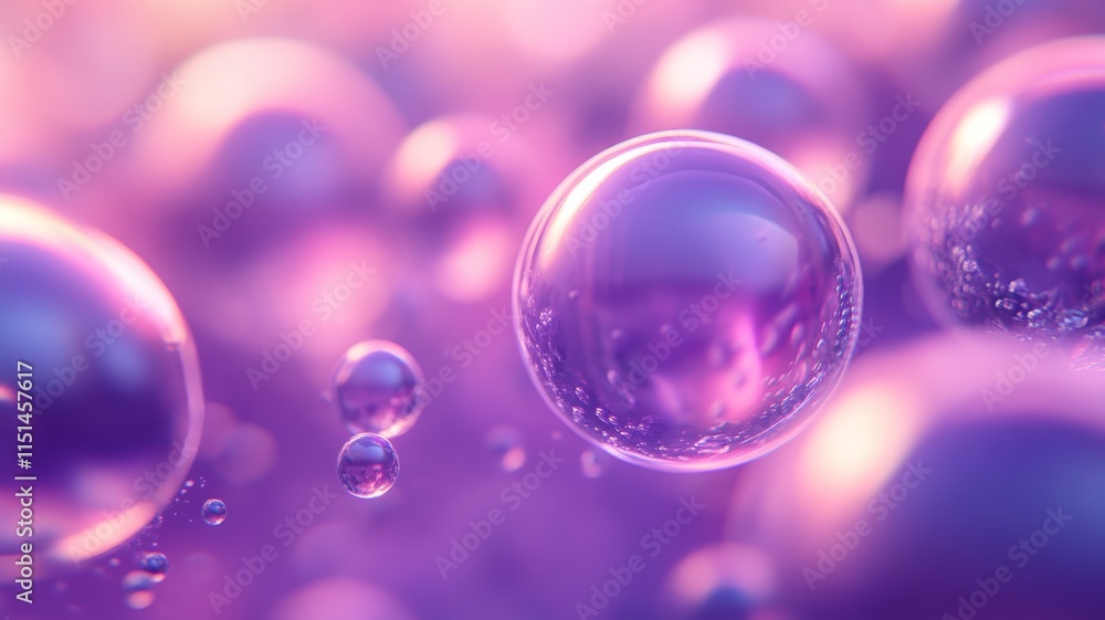 Abstract Purple Bubbles Background: A Dreamy, Iridescent Sphere Composition Abstract Purple Bubbles Background: A Dreamy, Iridescent Sphere Composition