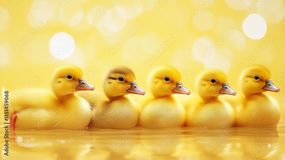 Charming cute ducks swimming and playing on a vibrant yellow background – adorable duck wallpaper for home decor, digital backgrounds, and creative projects Charming cute ducks swimming and playing on a vibrant yellow background – adorable duck wallpaper for home decor, digital backgrounds, and creative projects