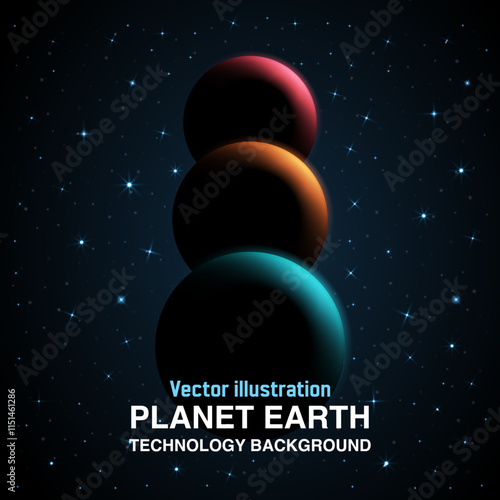 Planet Earth and Galaxy Space Square Card Vector: Stunning Solar System Designs Featuring Mercury, Venus, Earth, Moon, Mars, Jupiter, Saturn, and Asteroids for Social Media Posts, Flyers, Brochure