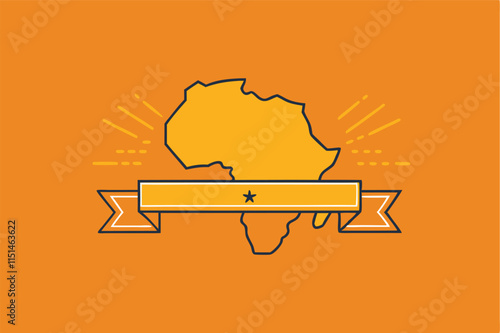 Creative vector illustration of Africa highlighted in bright colors with decorative elements presenting a positive vibe