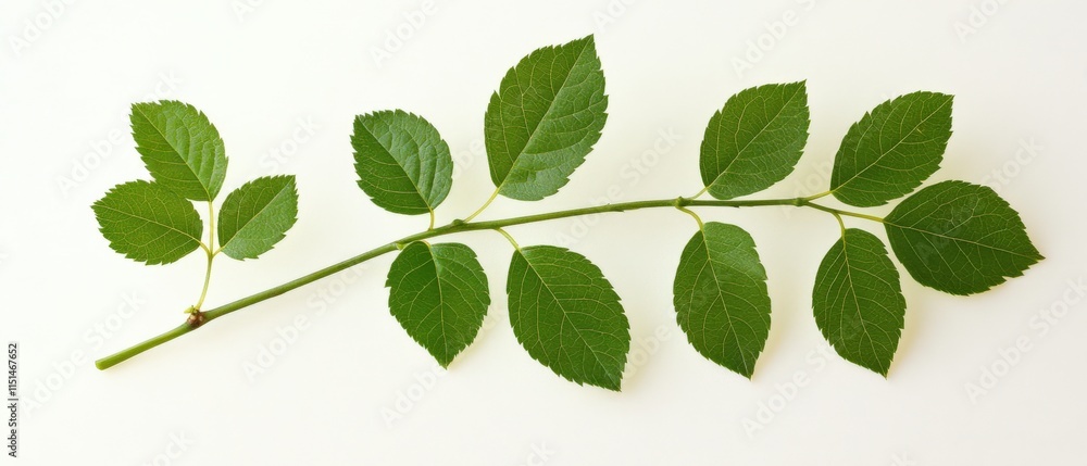 a green leafy branch on a white background a green leafy branch on a white background