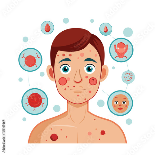 Skin conditions vector illustration