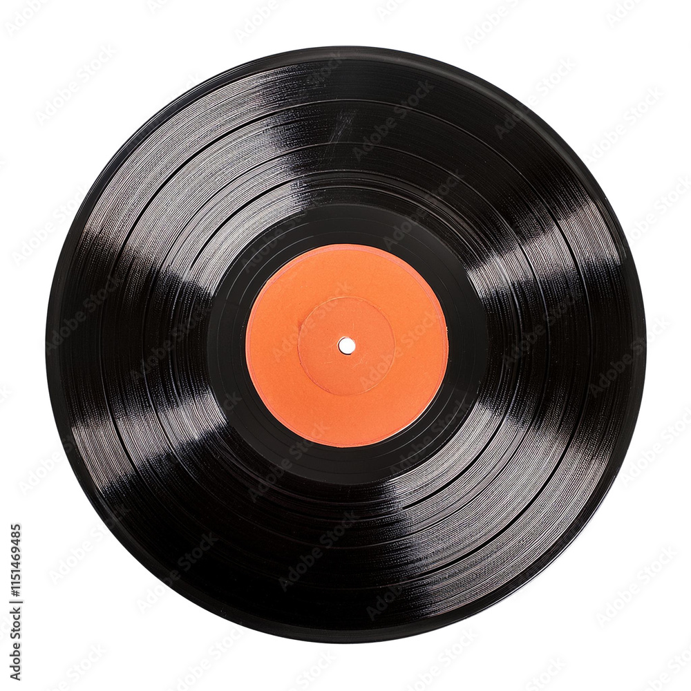 Obraz premium A vintage vinyl record set against a transparent background.