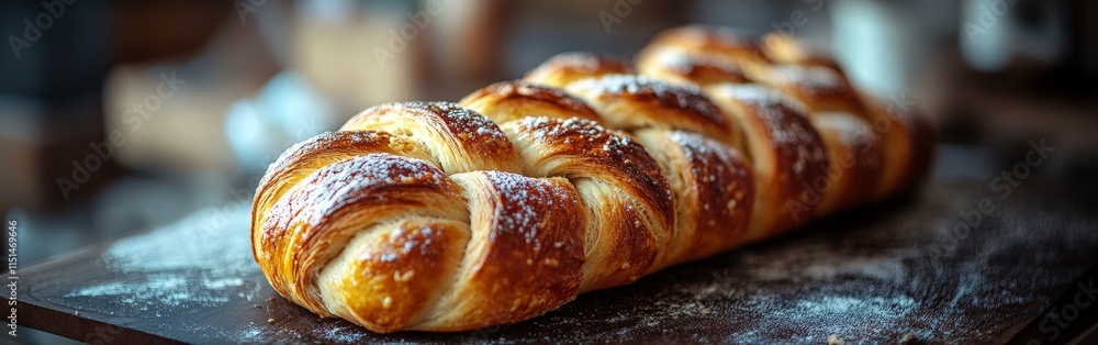 Rustic Garlic Babka Bread on Dark Background Rustic Garlic Babka Bread on Dark Background
