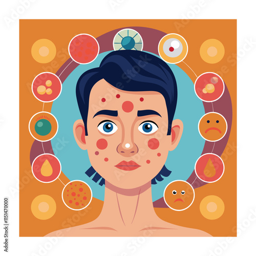 Skin conditions vector illustration