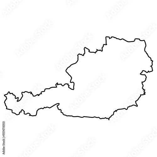 Outline Map of Austria, Eur...