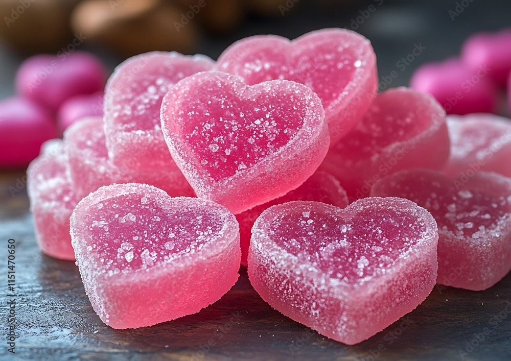 Obraz premium Pile of Pink Candy Hearts Valentines Day Sweet Love Treats