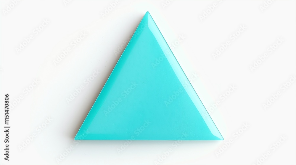 A bright turquoise triangle sticker, isolated on a white background with smooth edges. A bright turquoise triangle sticker, isolated on a white background with smooth edges.