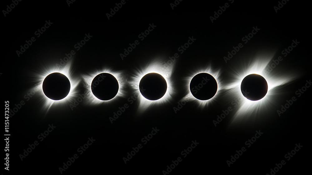 Solar eclipse. Realistic template of planets in dark universe decent vector effects of solar eclipse overlay Solar eclipse. Realistic template of planets in dark universe decent vector effects of solar eclipse overlay