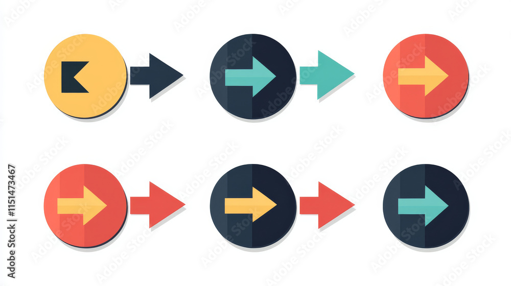 Circle arrows. Right round arrows right pointing symbols vector icon collection Circle arrows. Right round arrows right pointing symbols vector icon collection