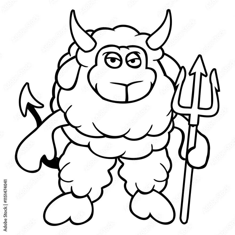 Sheep Devil Satan Hell Evil Trident Horns Cool Fun Design Lover Art Vector Illustration Card T-Shirt Poster Sticker Graphic Print Decorative Drawing Isolated Logo Decoration Symbol Creative Cool Style Sheep Devil Satan Hell Evil Trident Horns Cool Fun Design Lover Art Vector Illustration Card T-Shirt Poster Sticker Graphic Print Decorative Drawing Isolated Logo Decoration Symbol Creative Cool Style