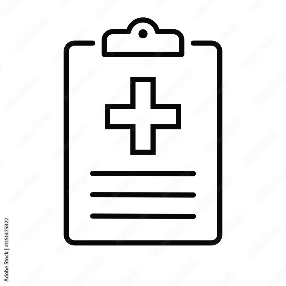 Healtcare Prescription Report Icon Stock Illustration Healtcare Prescription Report Icon Stock Illustration