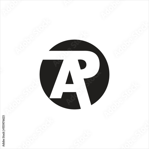 Alphabet letter AR or RA initial business logo design inspiration negative space in circle shape, creative logo design vector symbol graphic idea line art monogram.