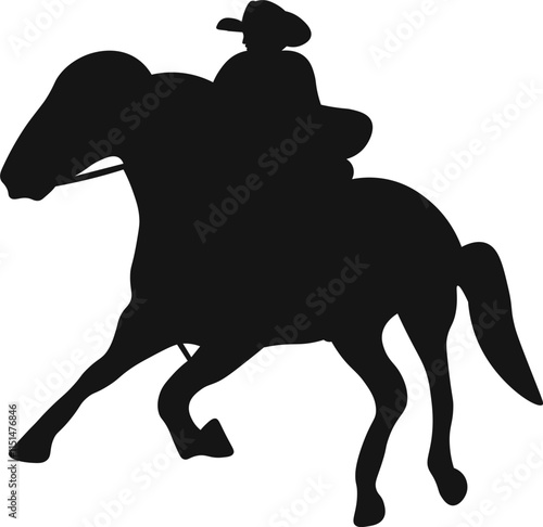 A horse raider racing vector illustration black color silhouette with white background