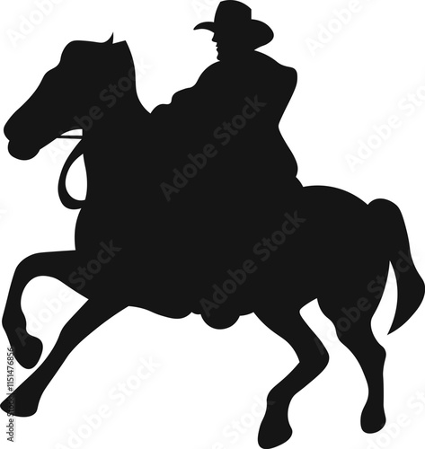 A horse raider racing vector illustration black color silhouette with white background