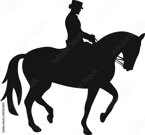 A horse raider racing vector illustration black color silhouette with white background